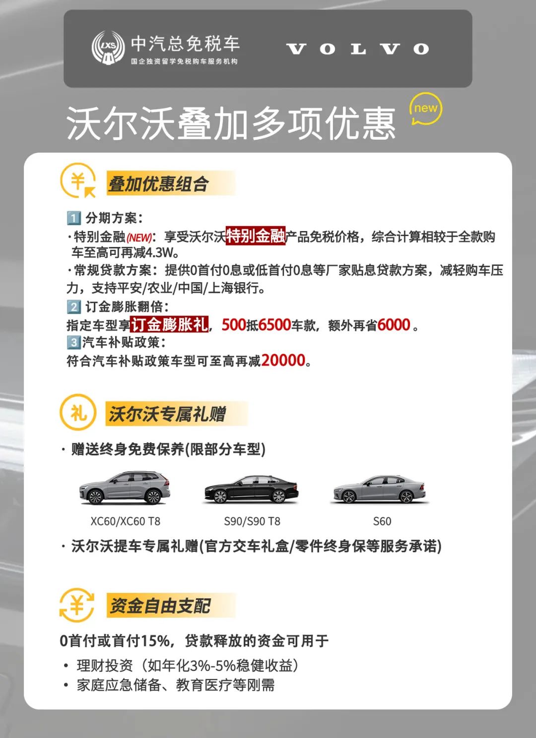 至高降4.3万丨沃尔沃二季度留学生免税车价格更新