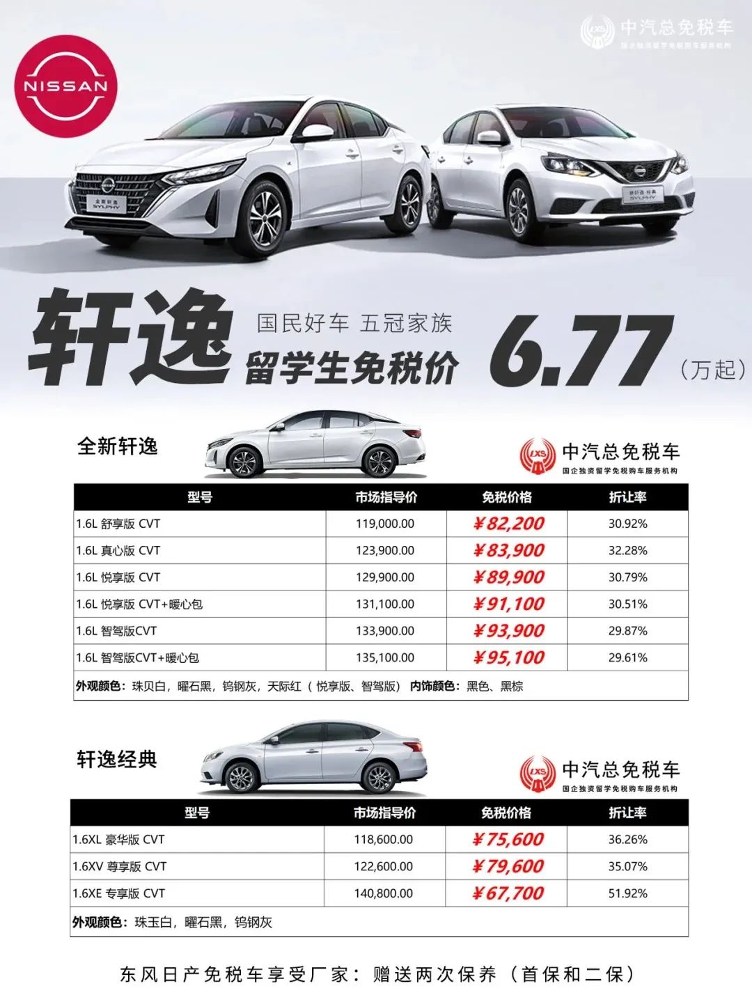 探陆19.08万起丨东风日产留学生免税车价格发布